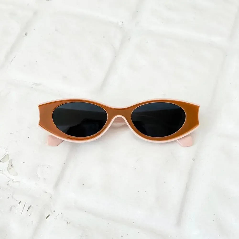 brown and pink oval slim sunglasses - Picture 5 of 5